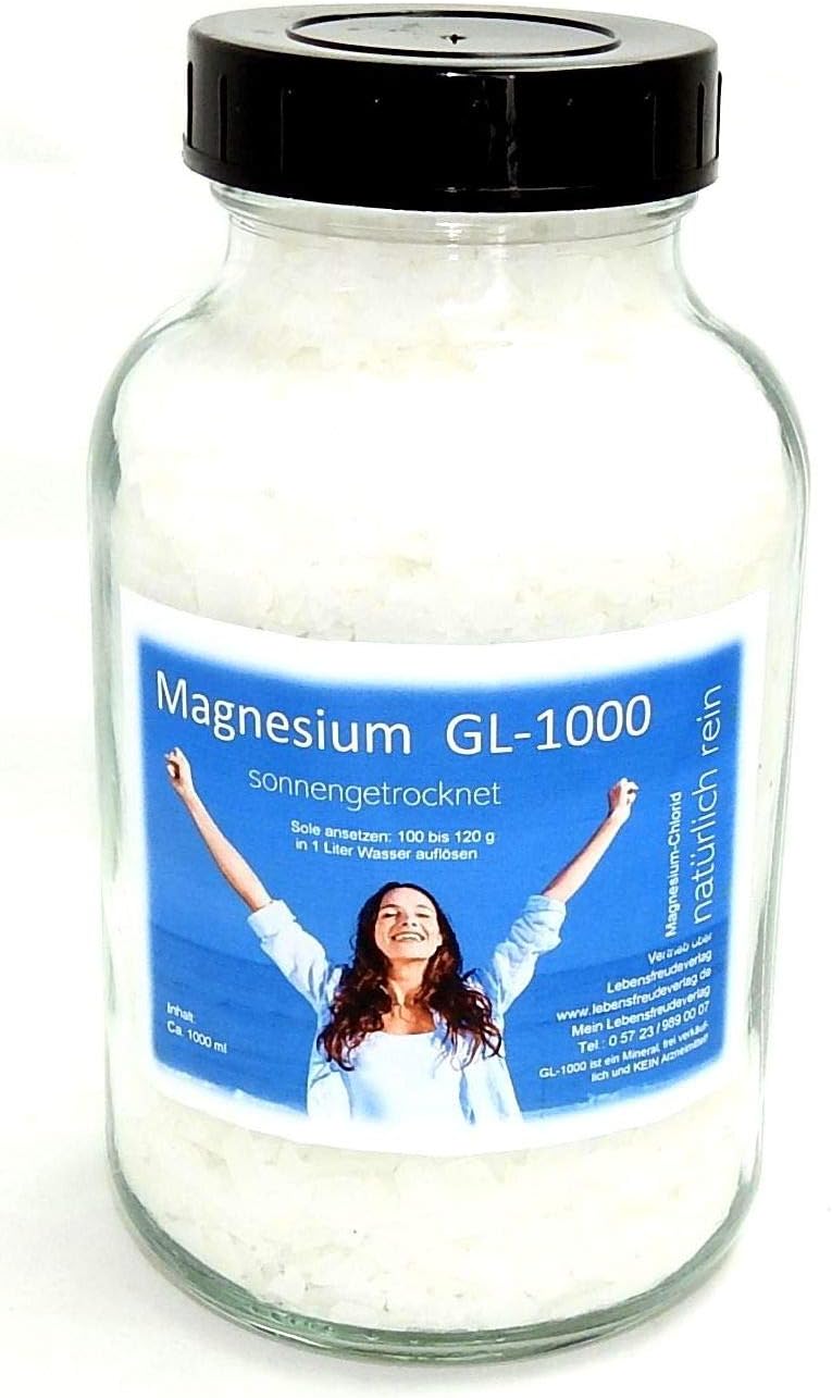 Magnesium-Chlorid Granulat im 1000ml Glas - Magnesium - Nehmen Sie Magnesium in einer besonders ...